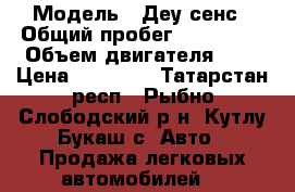  › Модель ­ Деу сенс › Общий пробег ­ 130 000 › Объем двигателя ­ 1 › Цена ­ 60 000 - Татарстан респ., Рыбно-Слободский р-н, Кутлу-Букаш с. Авто » Продажа легковых автомобилей   